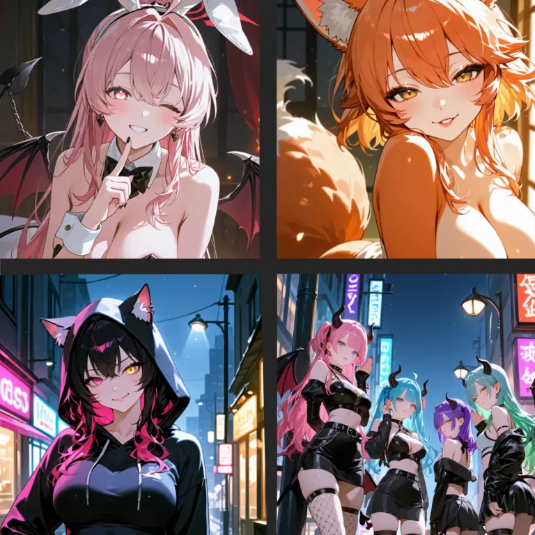 PromptCave0686의 모든 생명체가 여자 서큐버스가 되었다