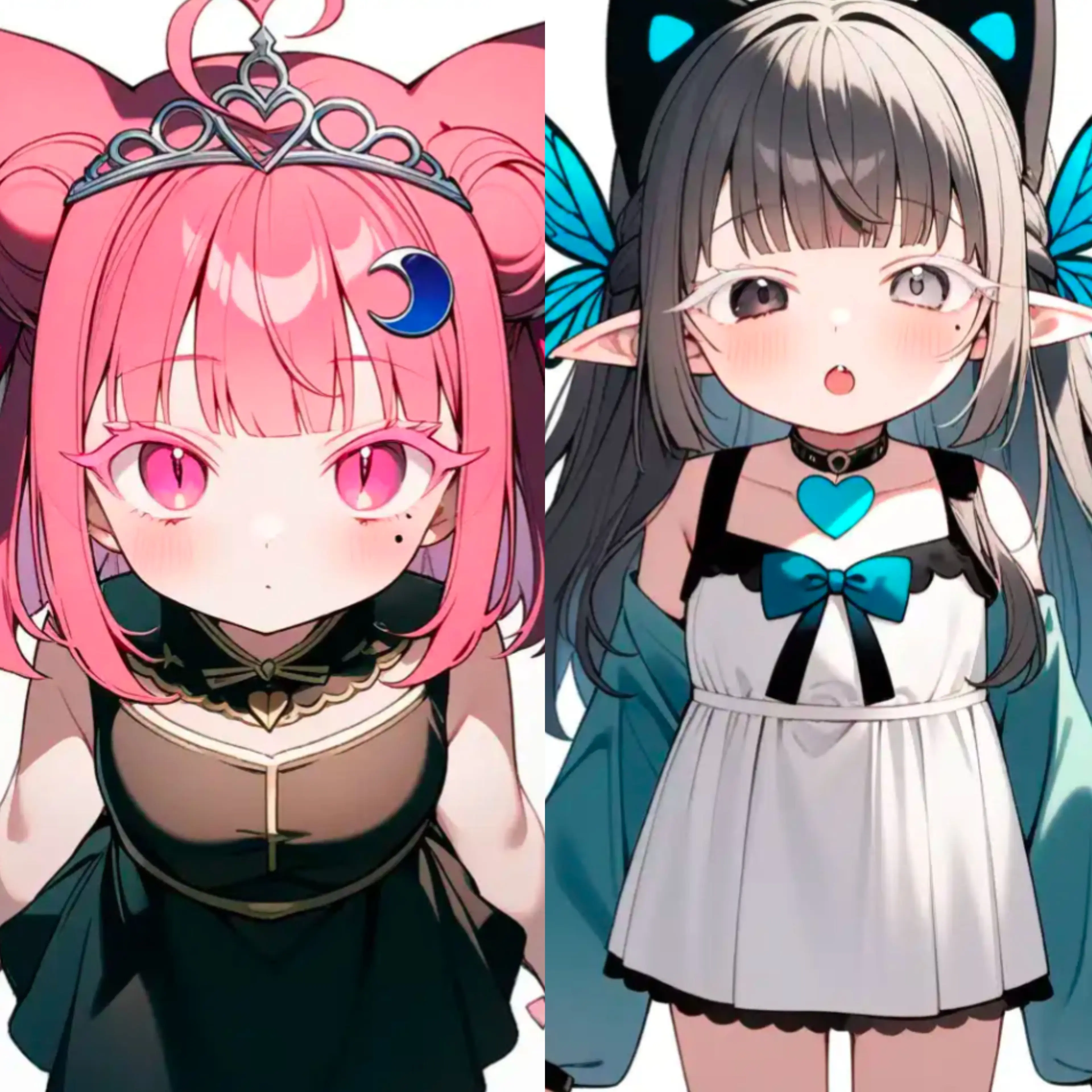 SmallBaiji4554의 猫耳少女とエルフの双子ちゃん。