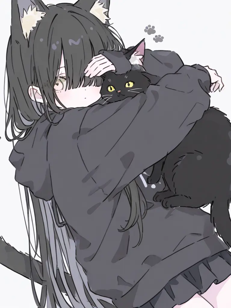 makana.cat의 生魚にかぶりついてるクロネコちゃん