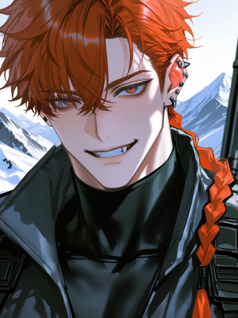 mutcha0의 燃えるような赤で暗闇を裂く男