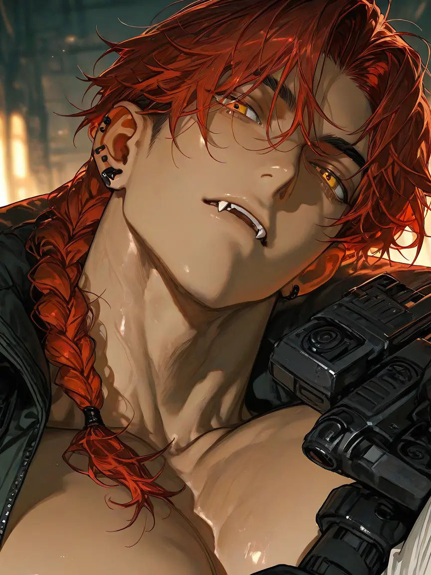 doit_just의 燃えるような赤で暗闇を裂く男