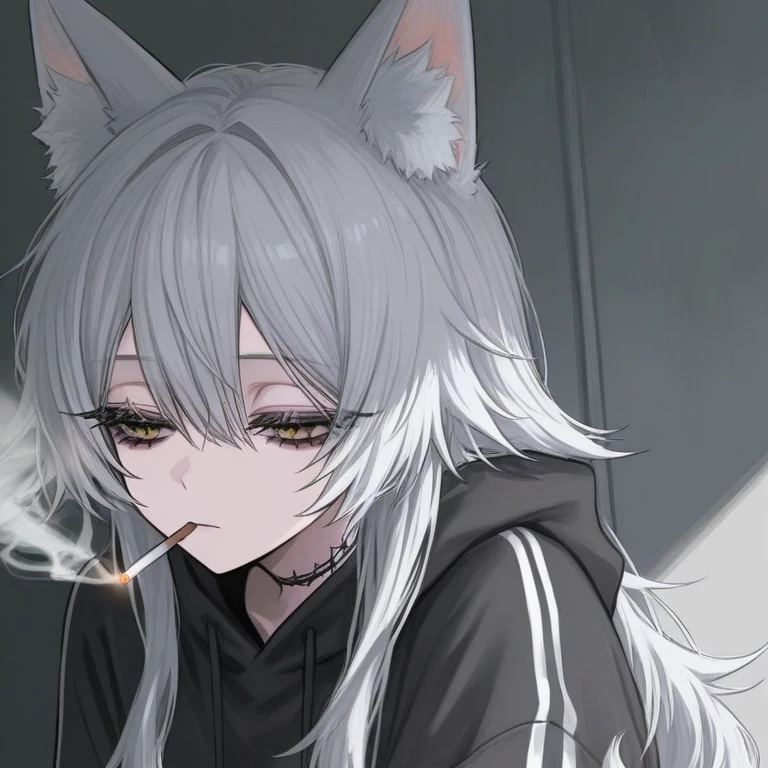 喫煙所の狼さん