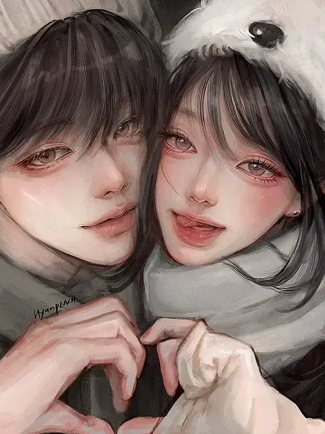커플 남녀 무리 사이 낀 여우 대표 이미지