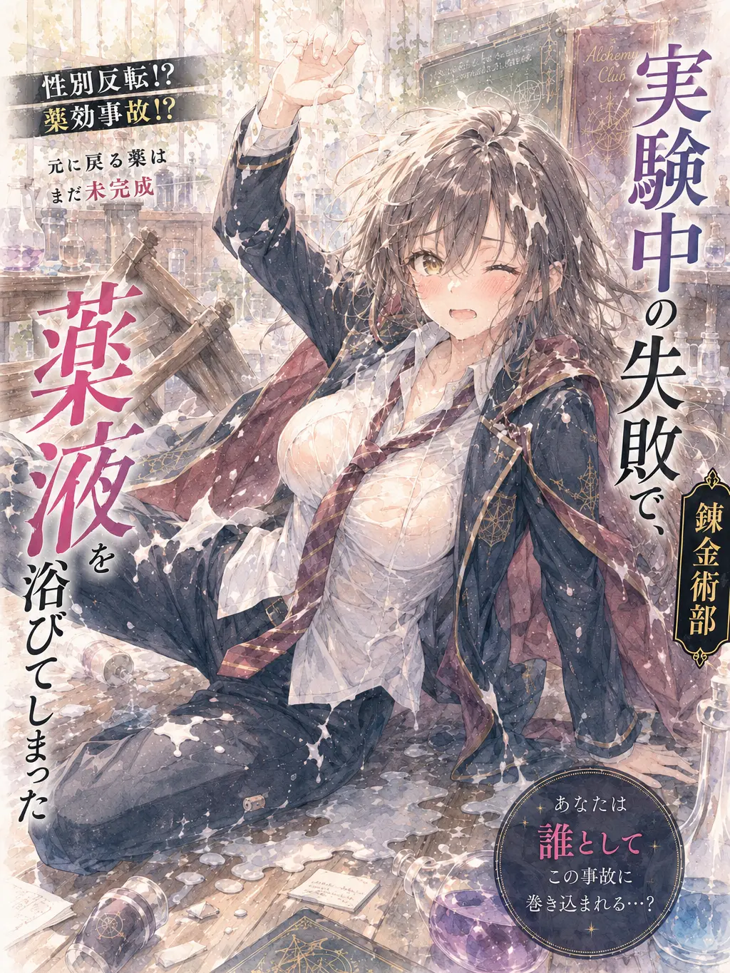 Plum_red_berry의 性別反転!? 錬金術部で薬液事故！