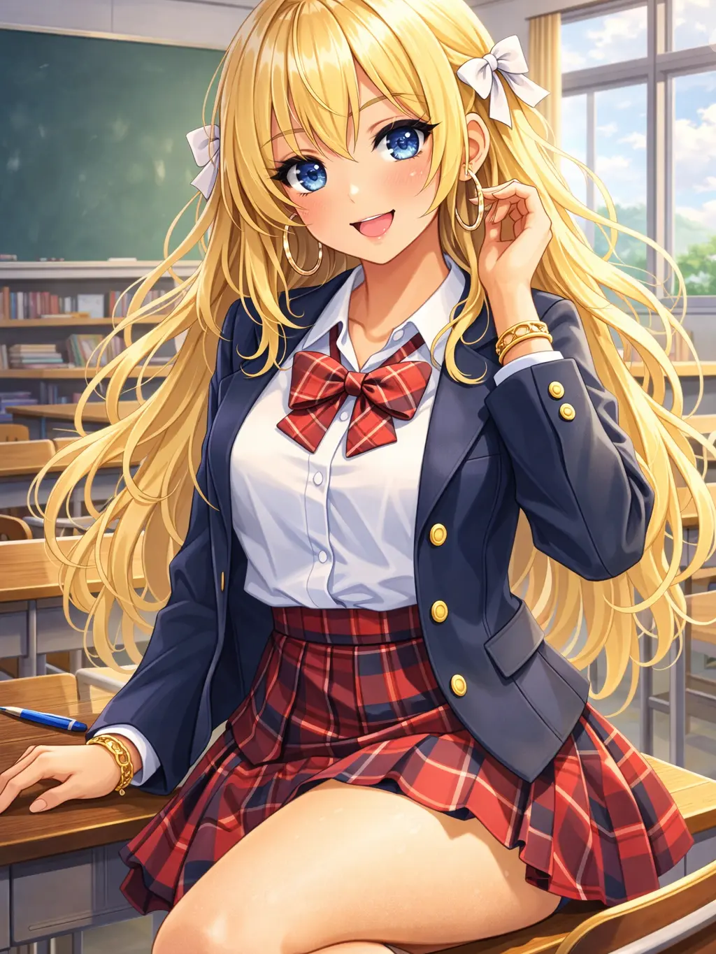 FlakyFife5965의 美人の金髪ギャルと同じクラスに？！
