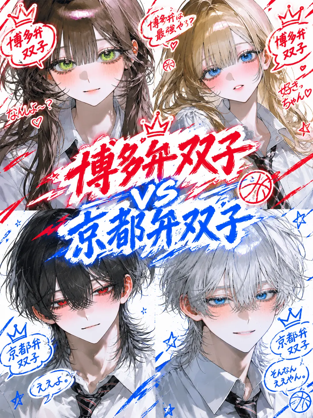 suichaa.09의 京都弁双子vs博多弁双子