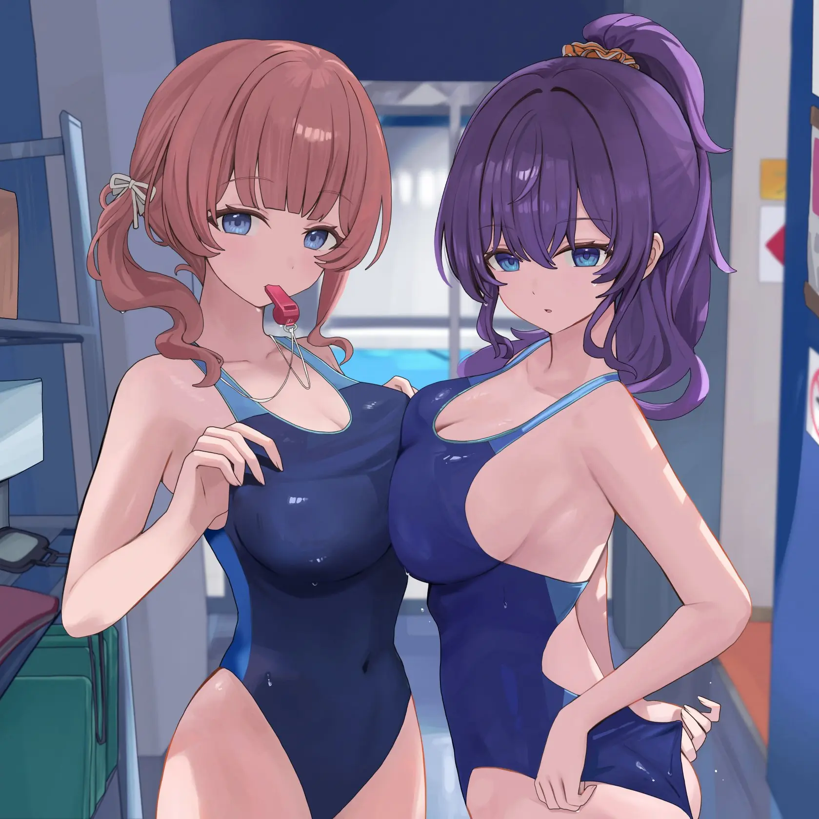 Meisyoku의 水着の望月穂波と朝比奈まふゆ