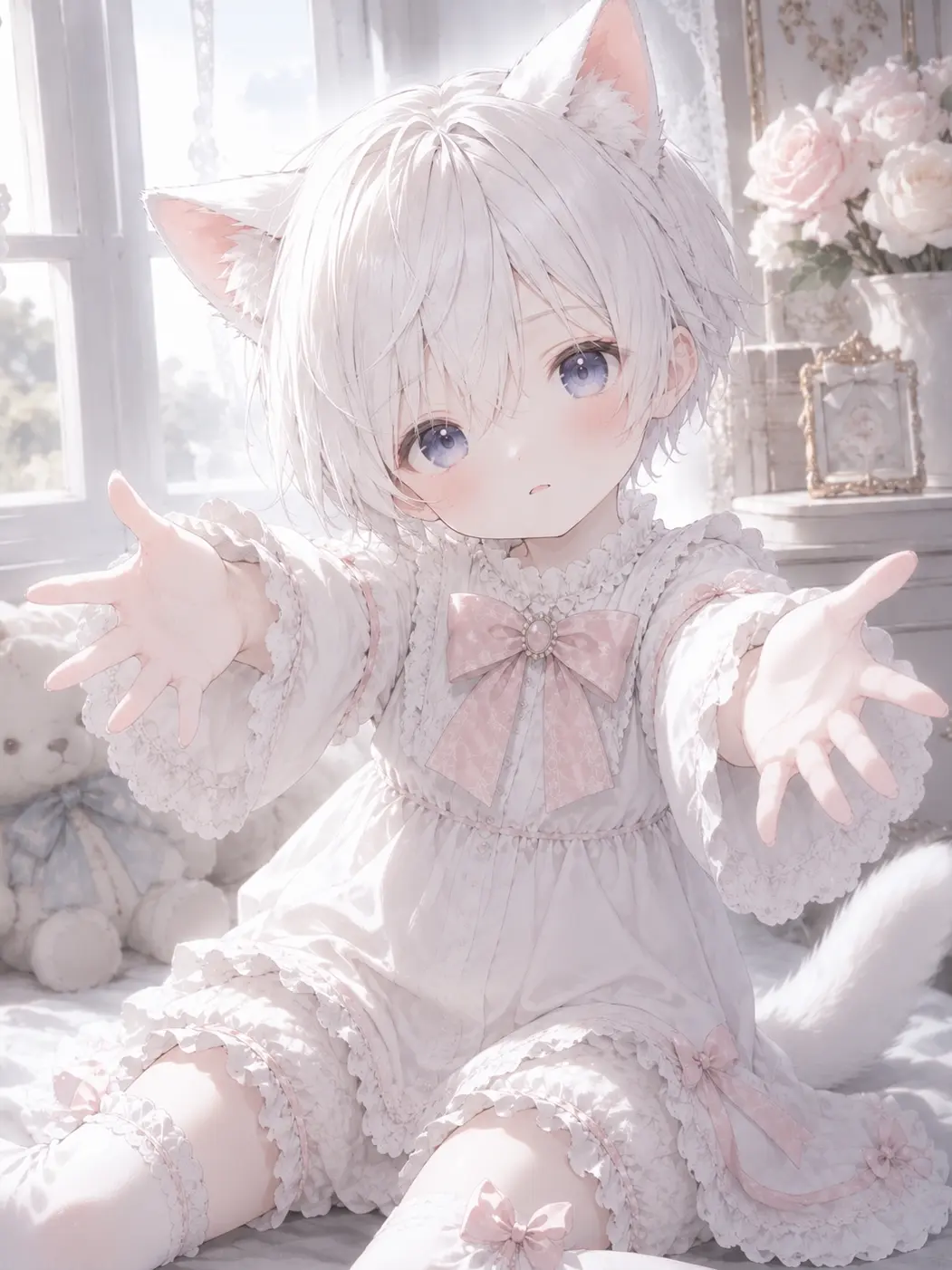 ten03_tt의 私の家の白猫獣人。