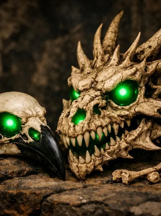 Shattered의 Crow and dragon skull transformation