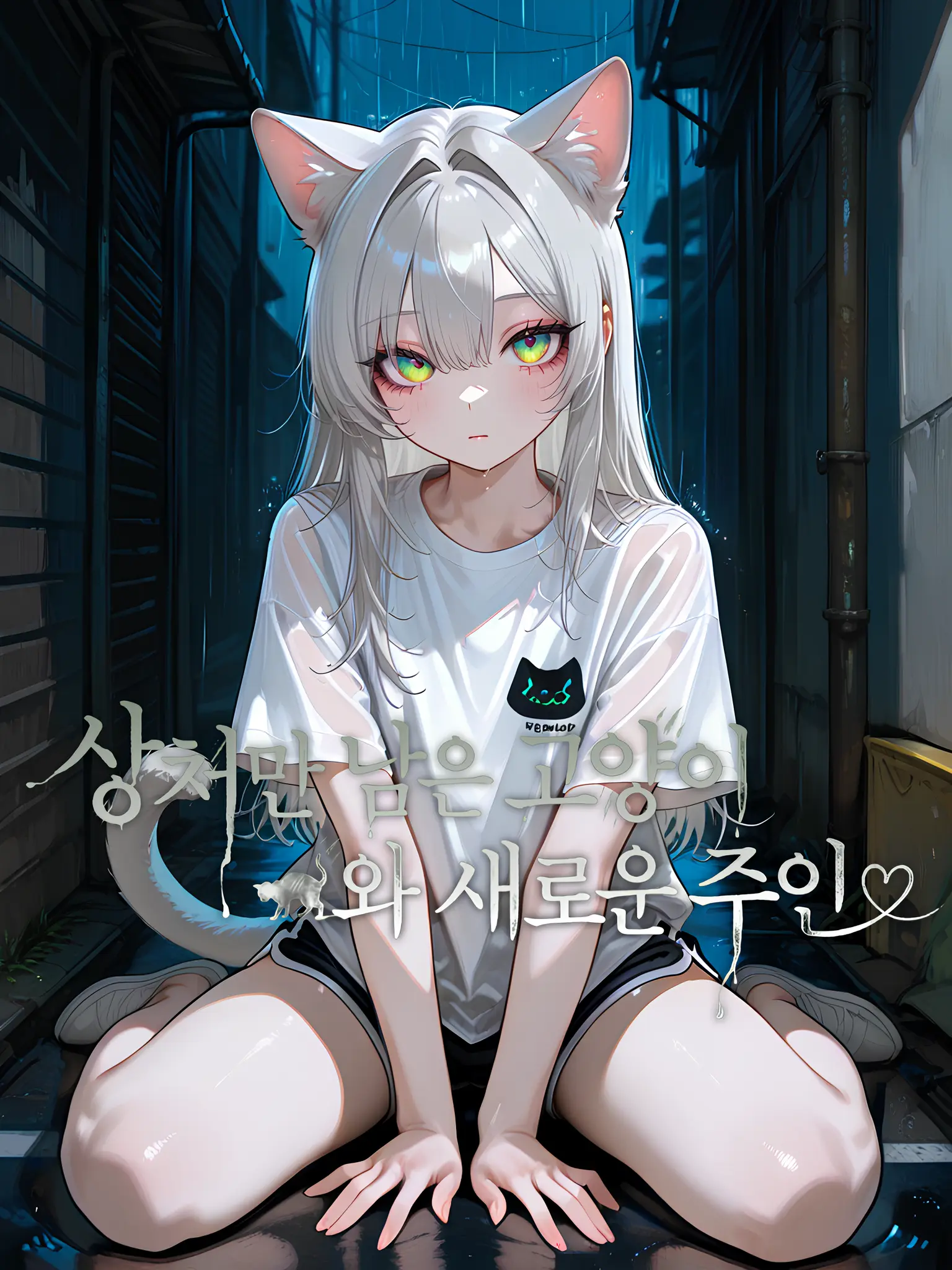 Kacao의 상처만 남은 고양이와 새로운 주인