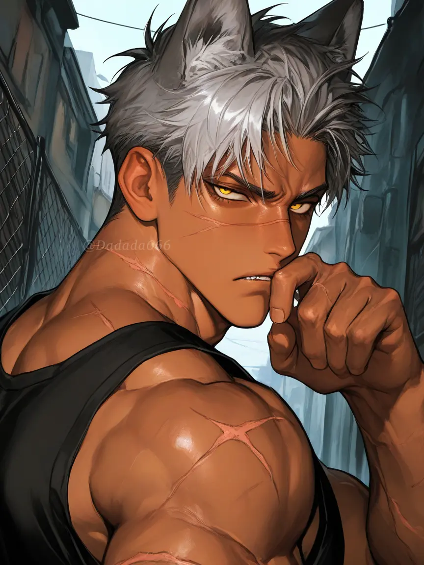 Dadada666의 スラム街の狼獣人に拾われた猫