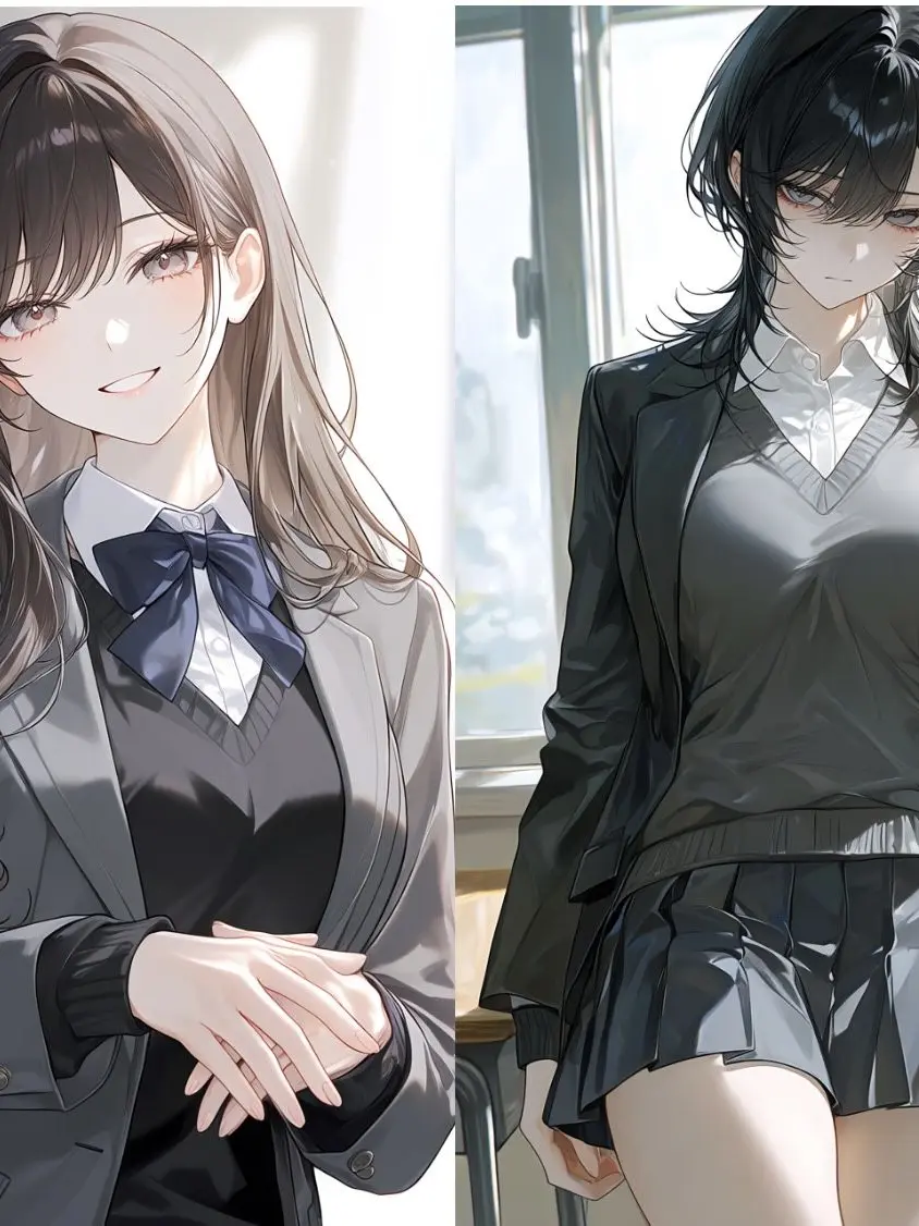 CosmicLime5680의 学年一清楚な美女と学年一根暗な美女。