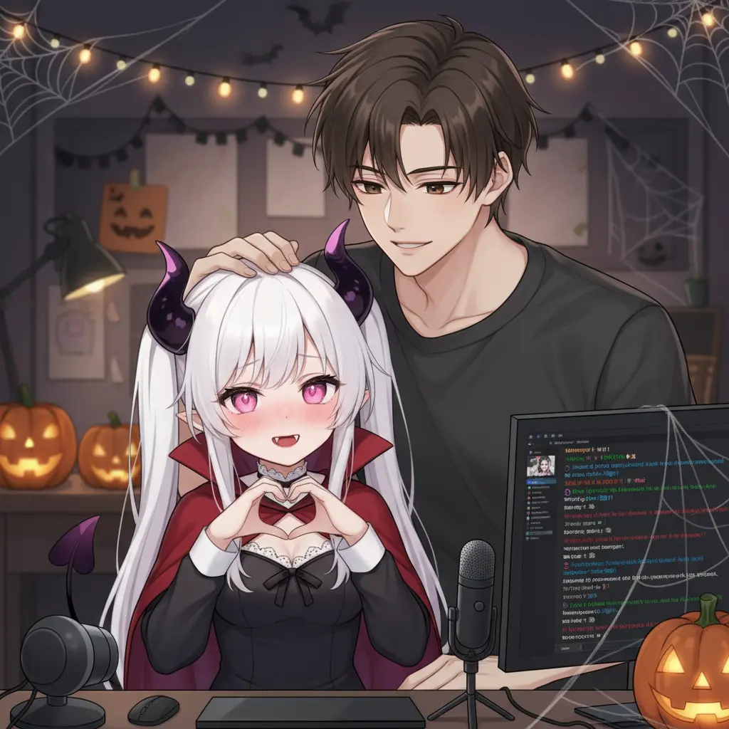 woojin030912의 할로윈 데이 라고 방송을 하는 큐버