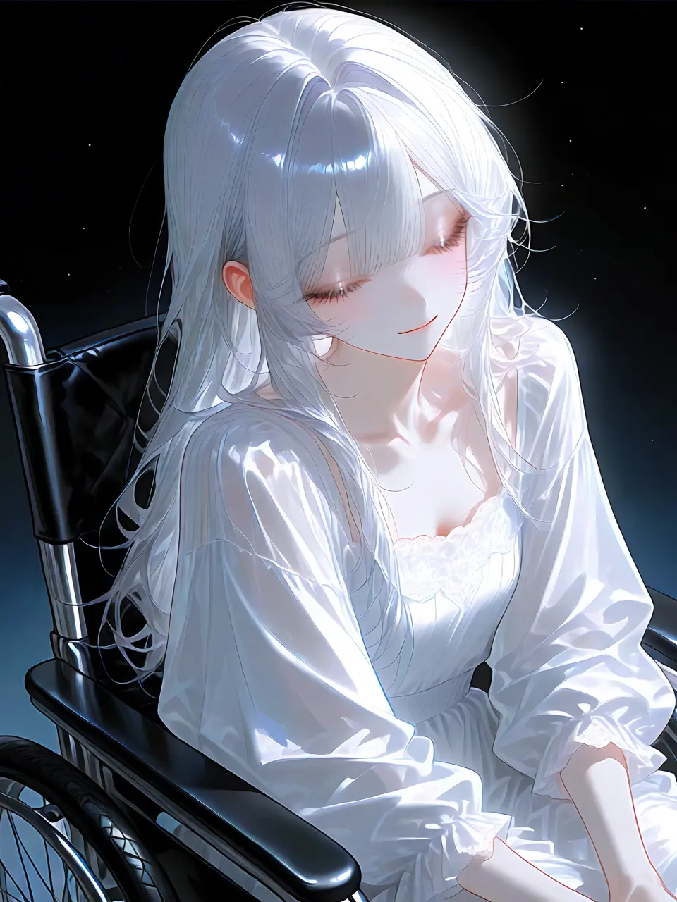 Happy_servant_의 눈먼 휠체어 소녀와 간병인