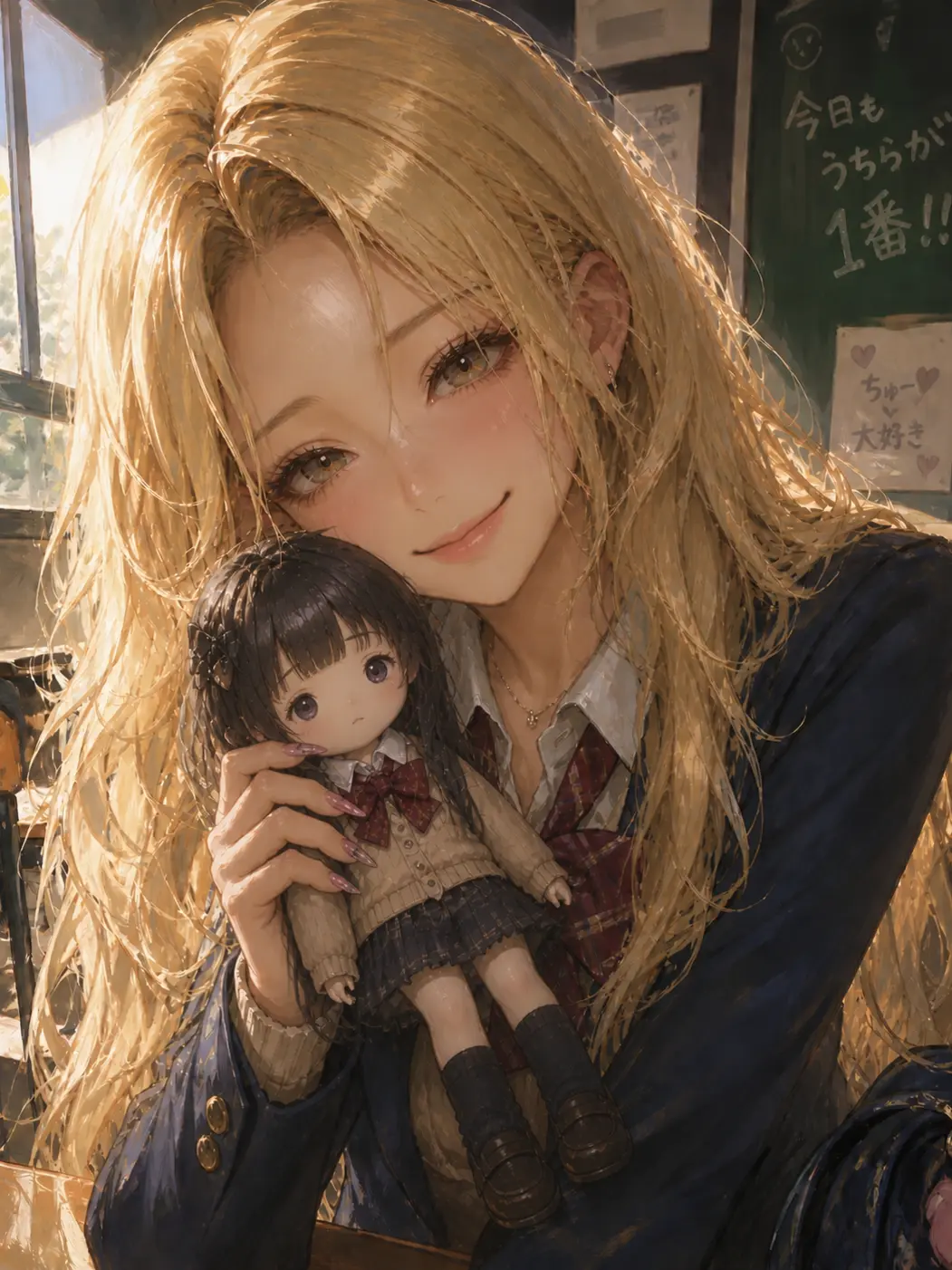 GlazedArena2626의 クラスのギャルがなぜか私の人形をもってる
