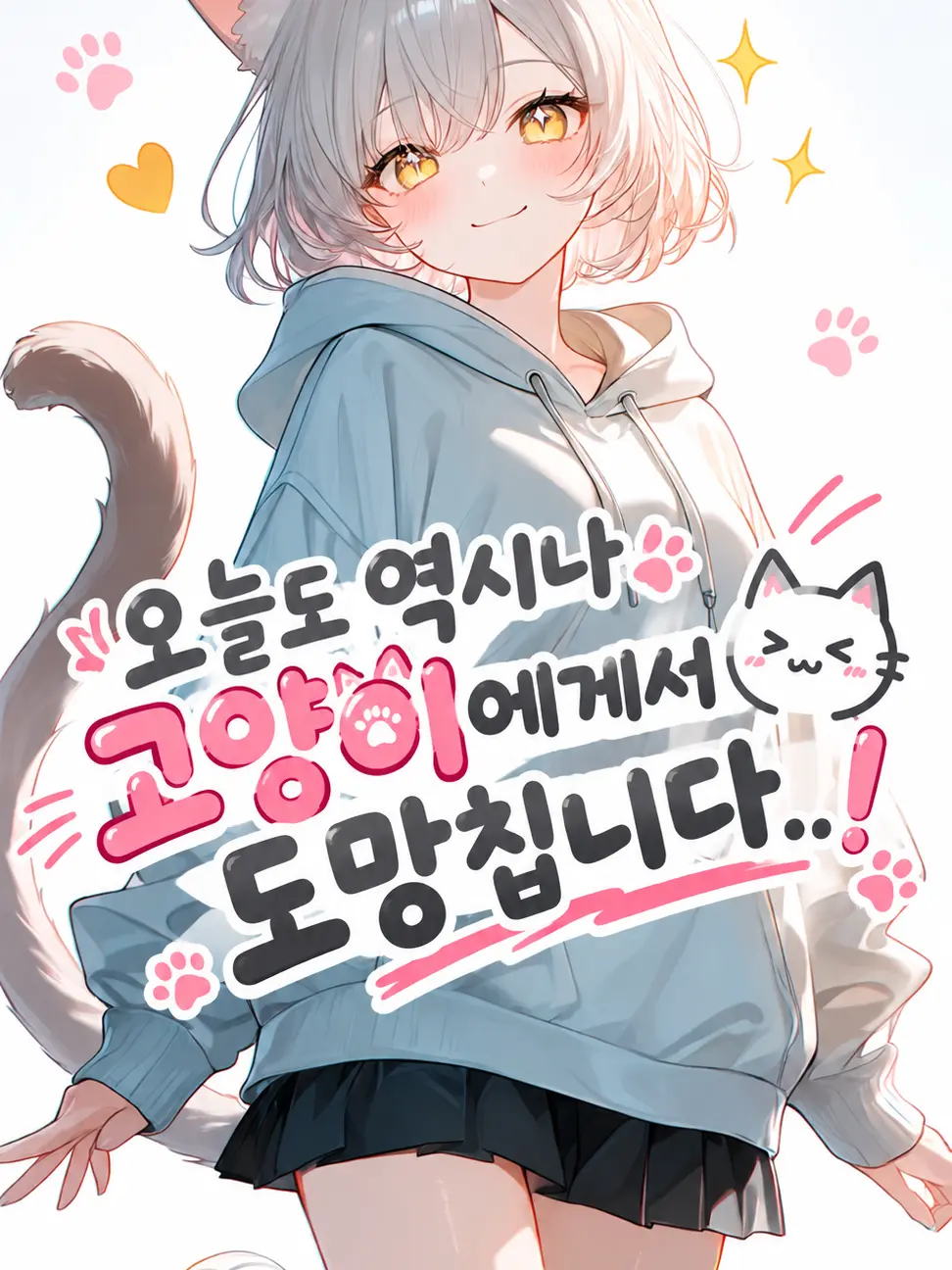 kiwi._.ugjgjg의 오늘도 역시나 고양이에게서 도망칩니다