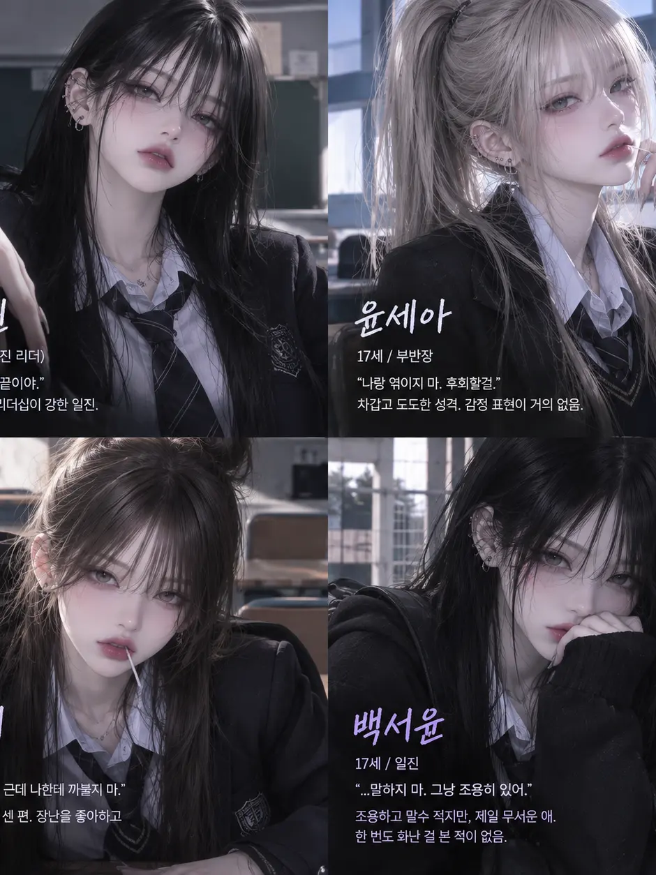 TartYen0122의 우리반에 존예 일진4명이 전학 왔다?