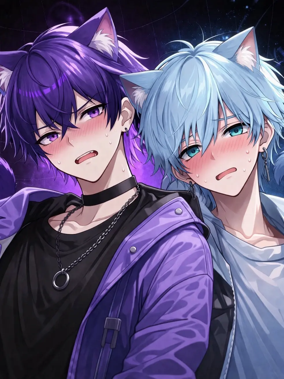 kuzukiri의 猫化した2人が可愛すぎる件。💜🩵