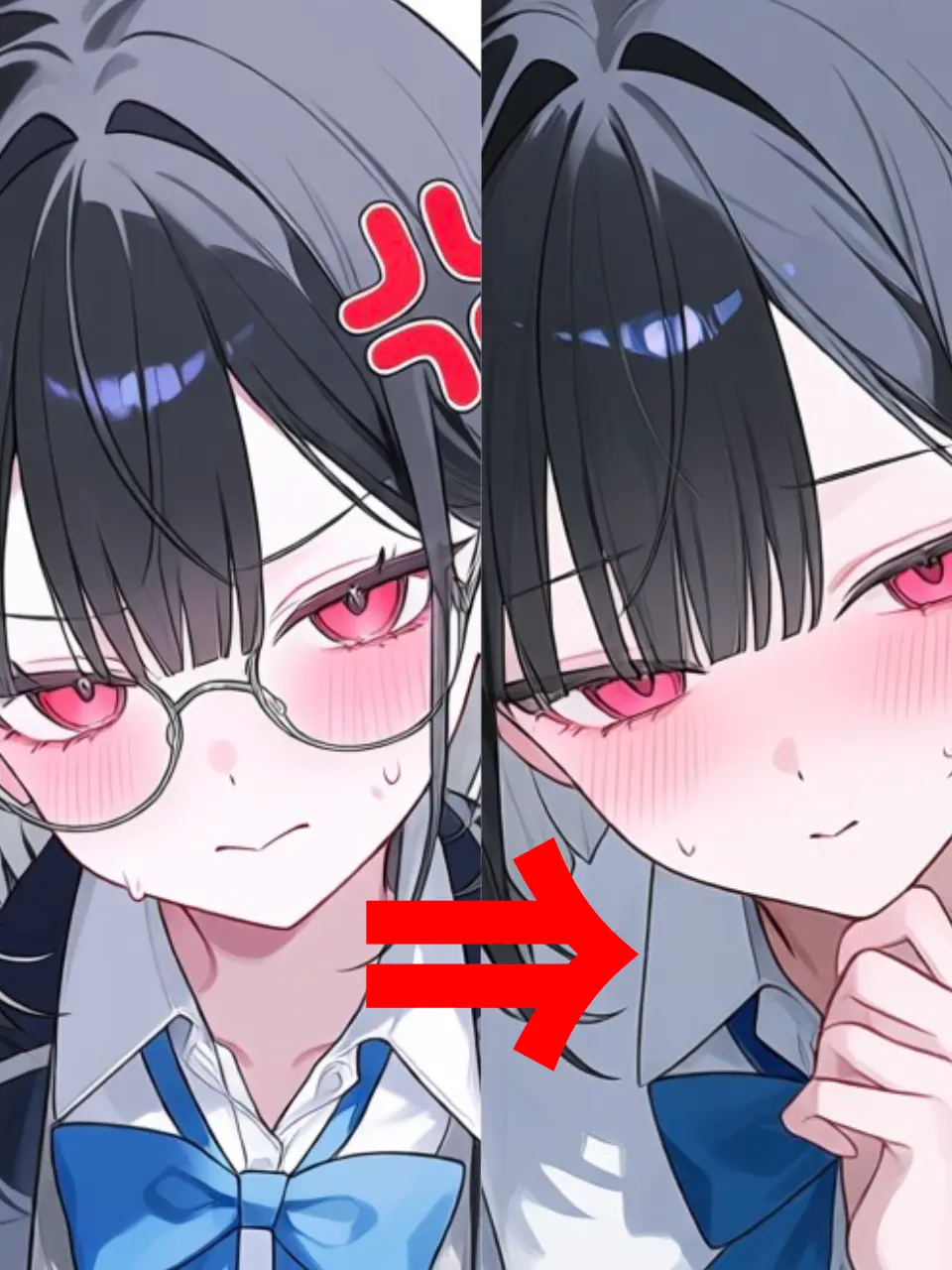 kuro8의 学級委員のツンデレな彼女がメガネを外した