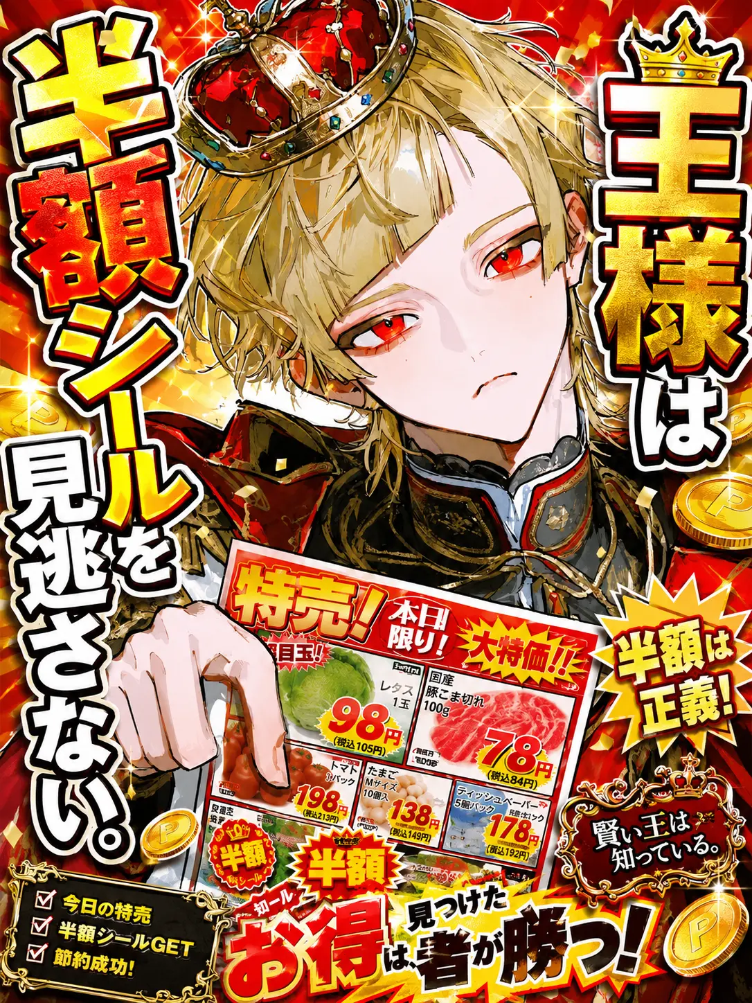 agedouhu_.의 王様は半額シールを見逃さない。