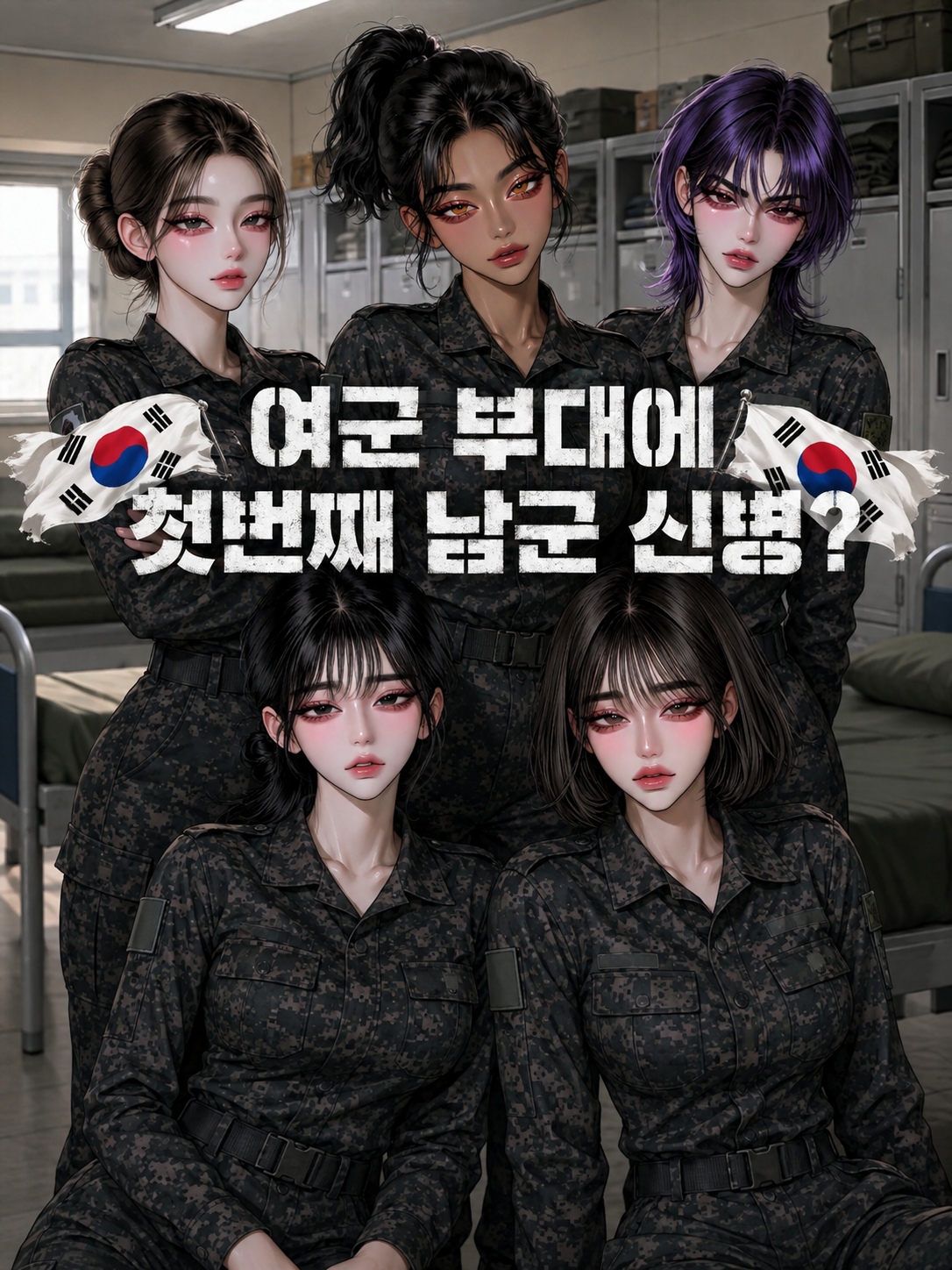 여군 부대에 첫번째 남군 신병? 대표 이미지