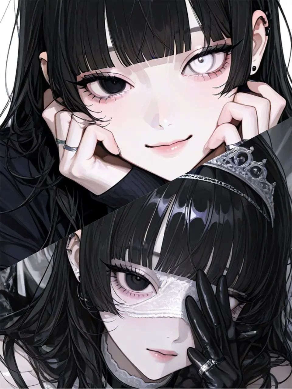 yk_0154의 白い鳥を見つめる黒い鳥達