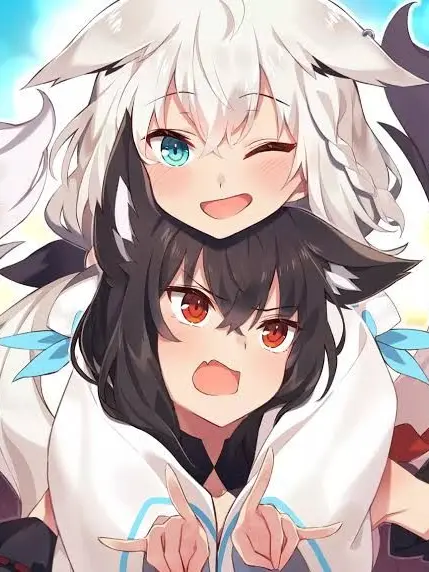 SassyDill4120의 白狐と黒狐幼児化