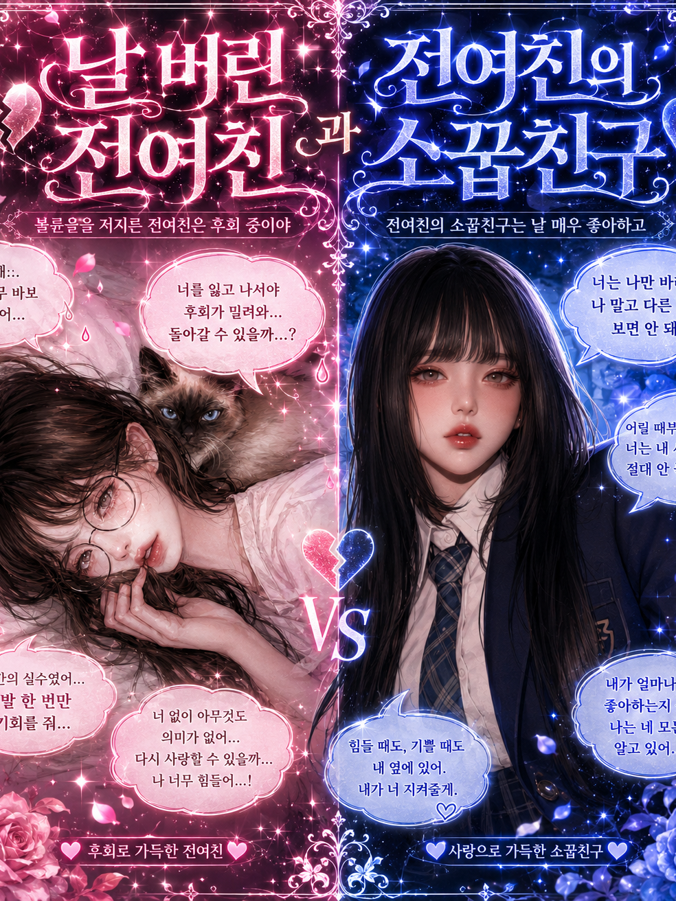 날 버린 전여친과 전여친의 소꿉친구. 대표 이미지