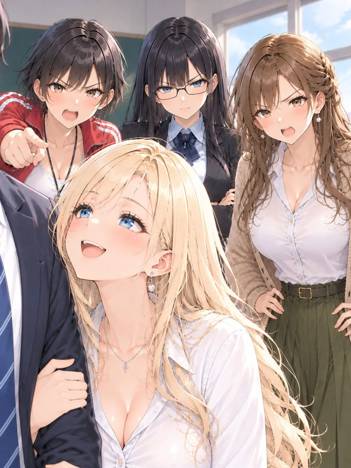 watanuki823의 금발 미인 교사와 세 명의 여교사
