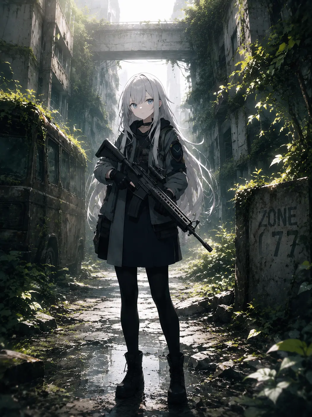 wasabi-desu의 文明崩壊後の世界で兵器少女と旅をする。