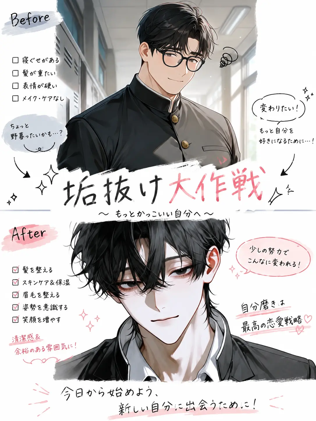 seirann_7777의 今日から、この原石をイケメンにしよ〜！