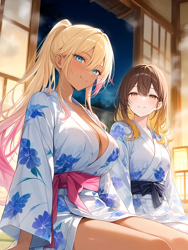 hagane79의 旅館で白黒ギャルとWブッキング？！