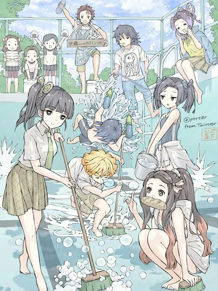 SillyMint5010의 [Kimetsu Academy]: Pool Cleaning Day!? 🫣