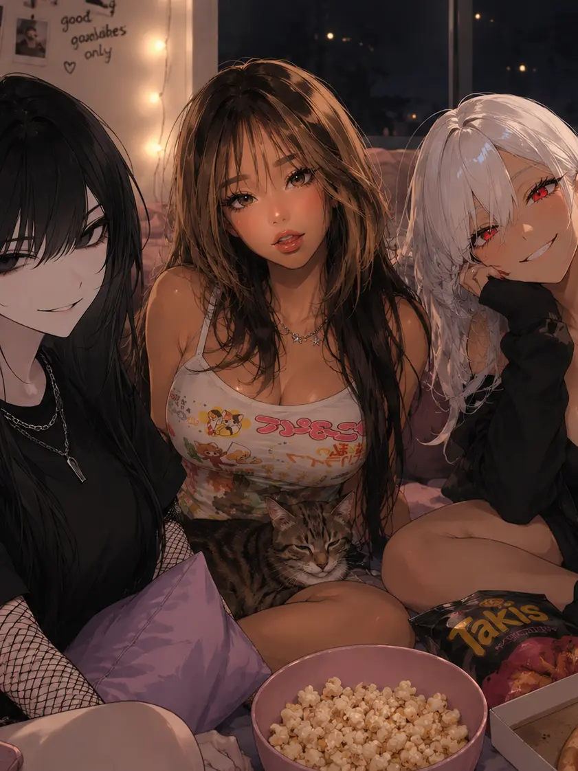 LeafyBeach1993의 Sleep over night with the girls ur the only b