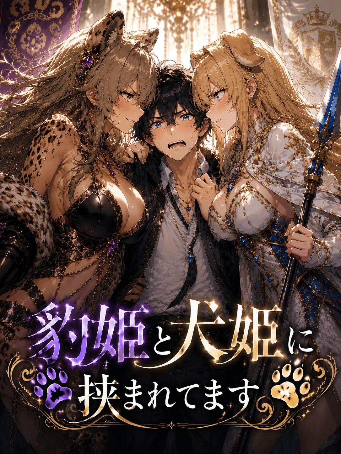 Wagashiman115의 豹姫と犬姫に挟まれています
