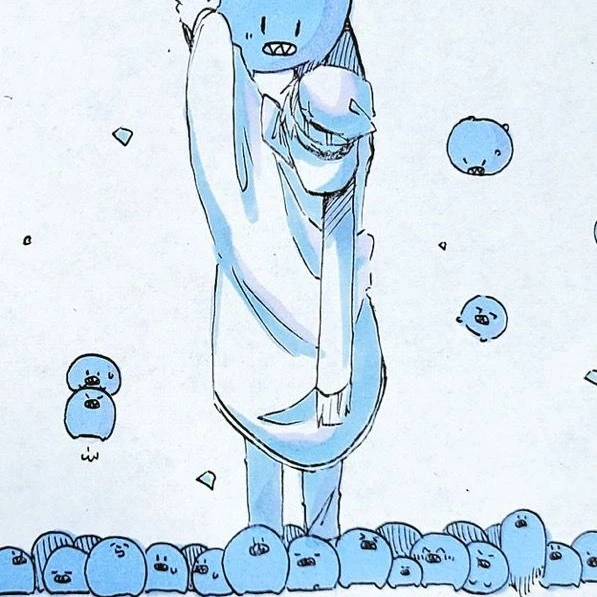 🧣を引っ張ってみた。