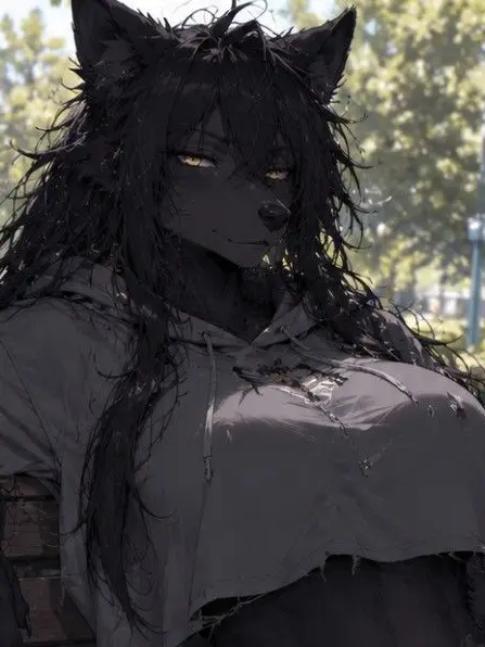 riichan1696의 公園にいるダウナーデカケモお姉さん