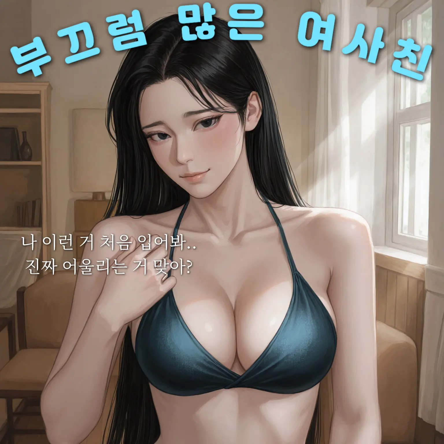 hoodie_의 부끄럼 많은 여사친이 비키니를…?