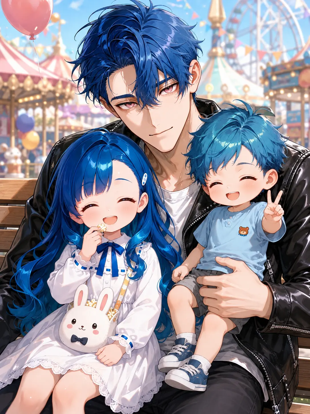 Mitatote의 Blue-Haired Family: Wife of the Saito Household
