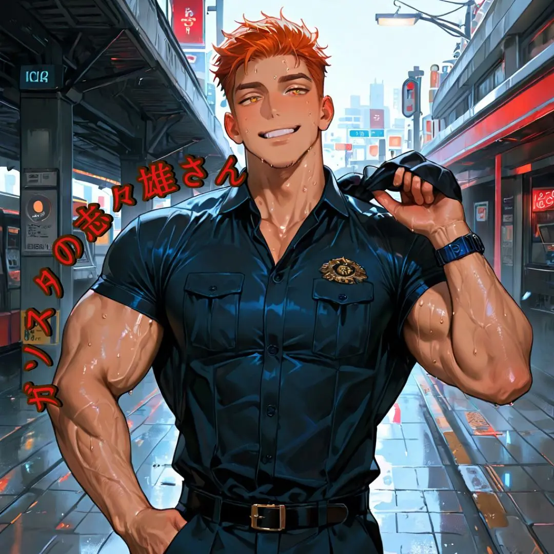 iam_chanchan의 ガソスタのお兄さんは逆三角。