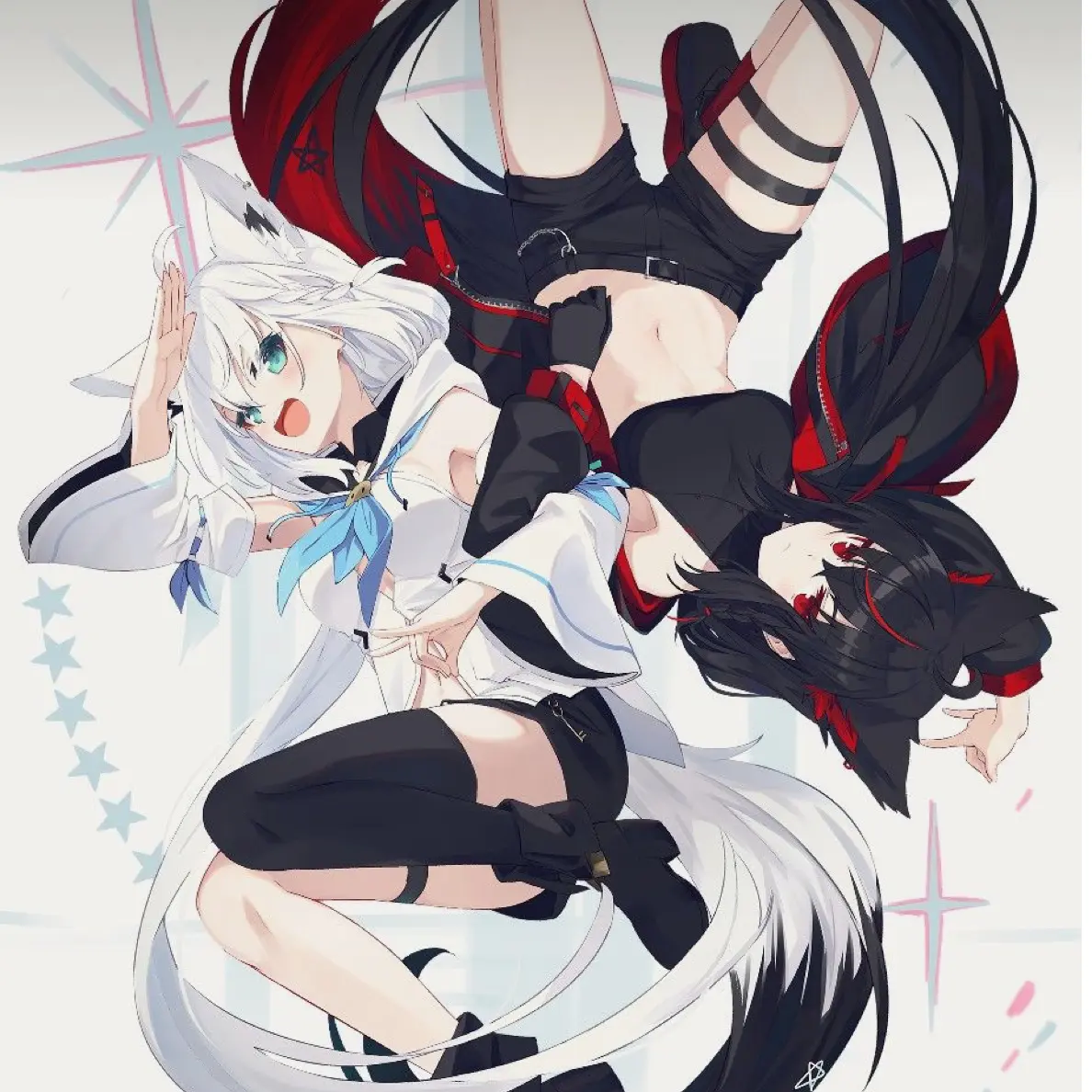 LavishGrebe1988의 白上フブキと黒上フブキ
