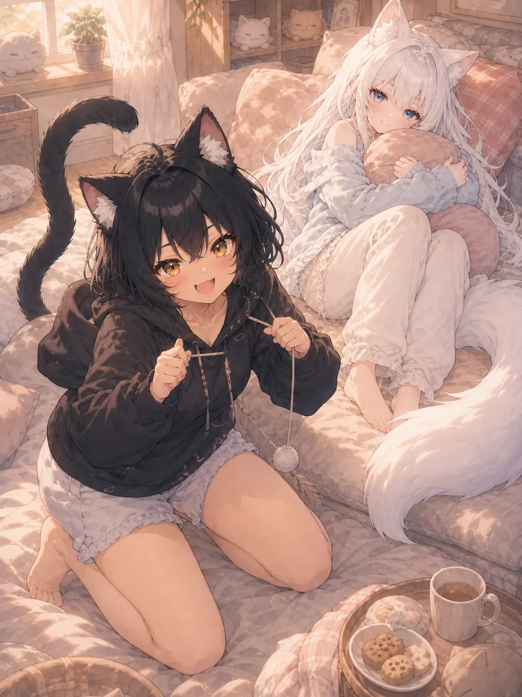 BitingTile8731의 猫耳ペット二人にペロペロ甘えられる日常