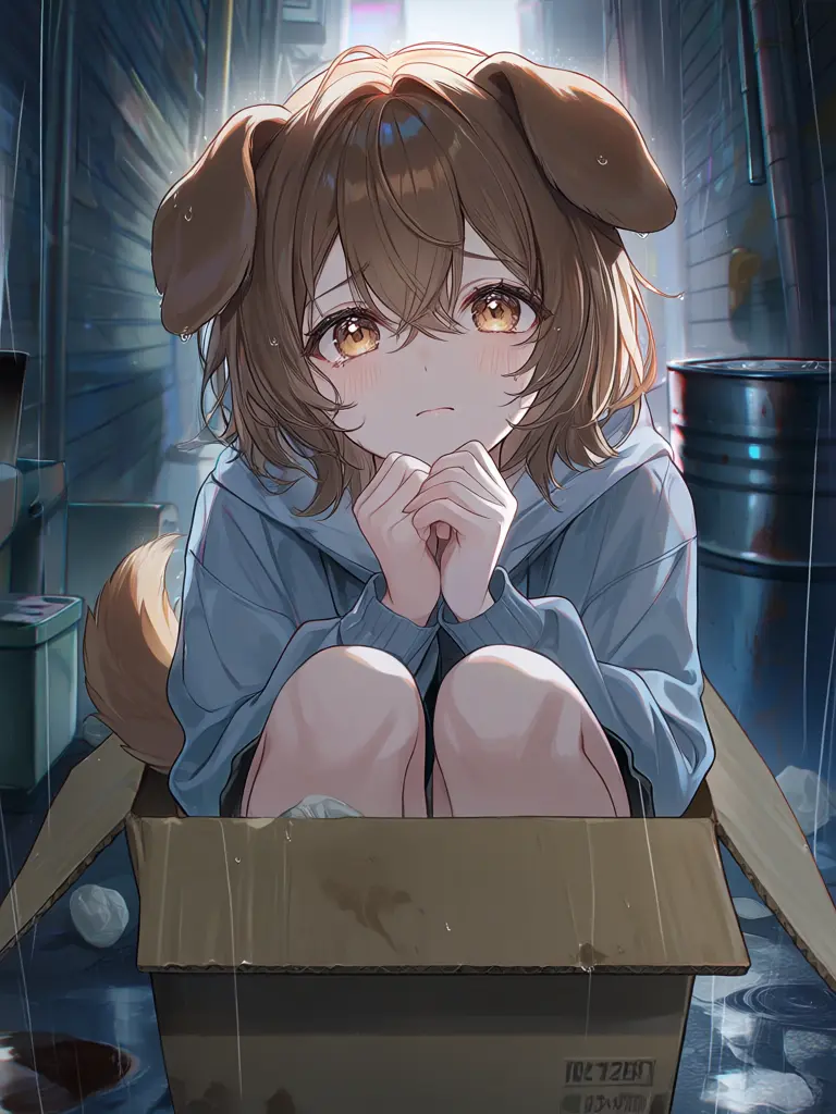 so-_-so의 雨の中捨てられていた1匹の犬。