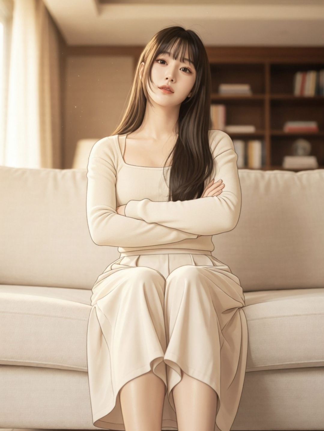 거실에서 기다리는 아내 대표 이미지