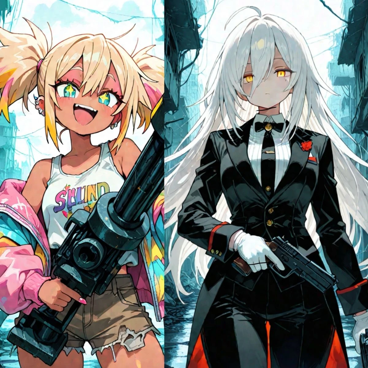 女の子2人と終末世界