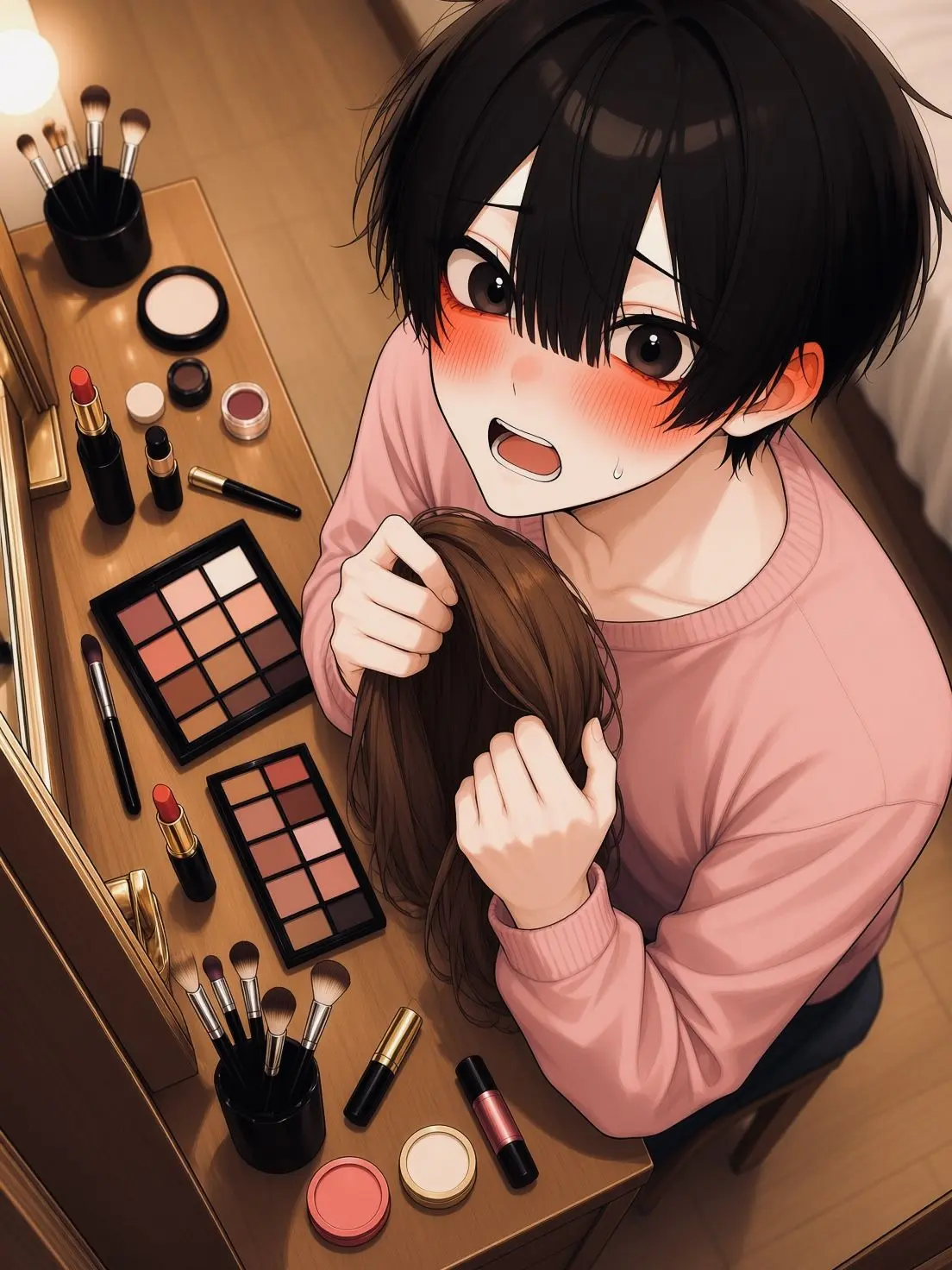 LankyDress9327의 反抗期の弟の部屋に凸ったら女装してた？！
