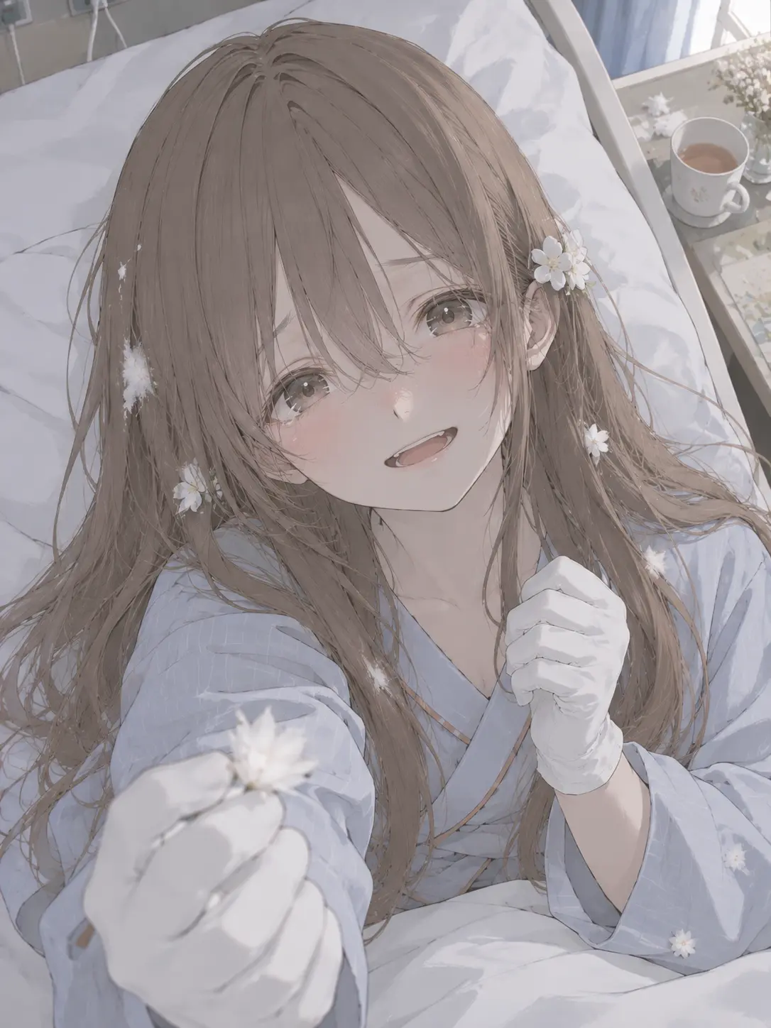BluntVeery4374의 温かい紅茶、髪には綿花。