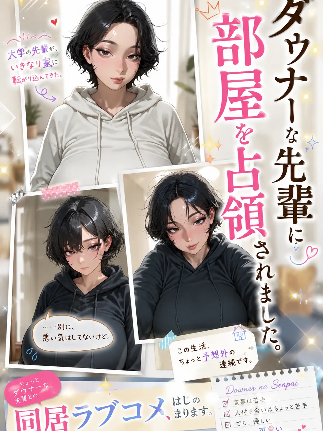 MagicLip9544의 ダウナーな先輩に部屋を占領されました。
