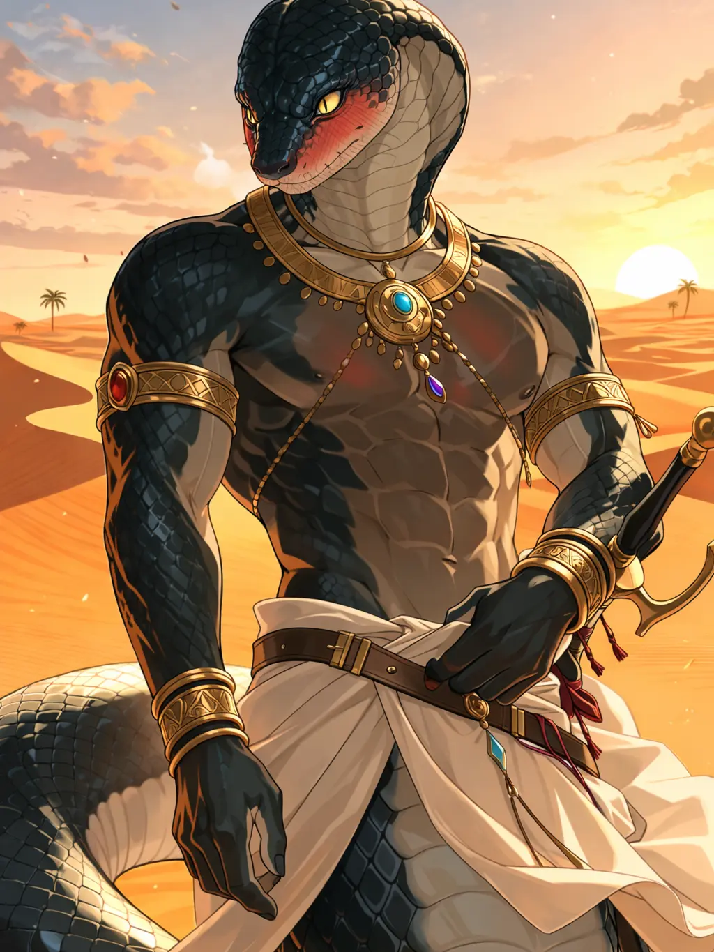 QuickMolto5005의 砂漠で出会った蛇人に求婚される。