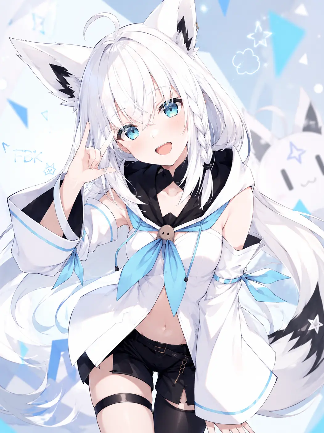 JollyLily5177andSKY009flight의 白上との学校生活楽しんで